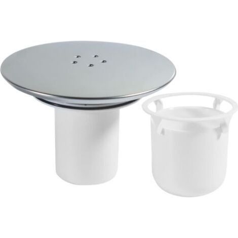 Couvercle de bonde de douche - Couvercle de vidange de douche - 90 mm / 115 mm - Chromé - Fermeture anti-odeurs - Blanc (1/4)