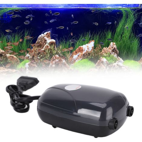 Sauerstoffpumpe nach europäischem Standard (220 V) für Aquarien, kleine, leise Sauerstoffanreicherungsanlage mit zwei Düsen. (1/5)