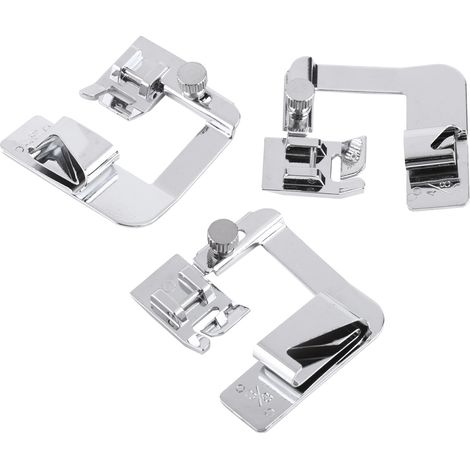 Lot de 3 pieds-de-biche à clipser, compatibles avec les machines à coudre domestiques multifonctions ou anciennes. (1/5)