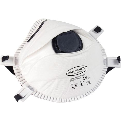 Masque antipoussieres ffp3 avec coque et valve