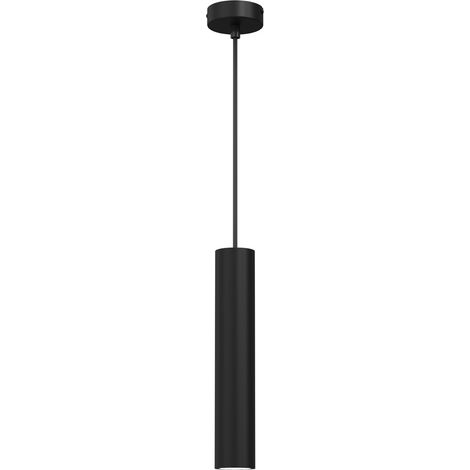 Suspension tube métal noir mat Raito GU10 8W Luminex