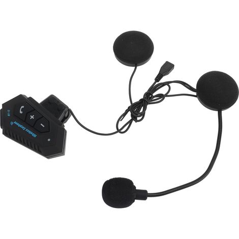 Écouteurs stéréo BT 12 pour casque de moto, système d'écouteurs multifonctionnel mains libres pour appels, casque pour moto, vélo et conduite (1/5)