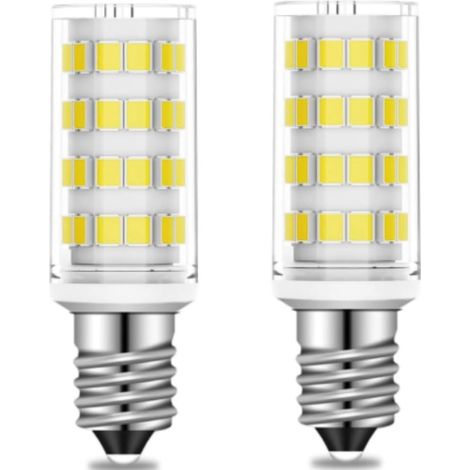 Cooker Hood Bulb E14 LED, 5W (50W+ Halogen Equivalent) 240V, 6000K Cool White, 450 Lumens, Replacement Screw Cap SES for Fridge/Sewing Machine/Cooker Pack of 2 (1/5)