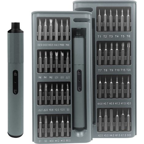 Destornillador eléctrico, destornilladores precisión inalámbricos 49 1 48 puntas magnéticas, destornilladores recargables computadora portátil (1/2)