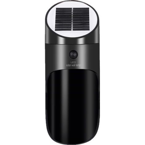 Lampe Solaire Extérieur avec Détecteur de Mouvement, Sans Fil Applique Solaire Imperméable, 120°Grand Angle 4 M Détection éclairage de Sécurité D\'extérieur pour Porte D\'entrée, Cour, Garage-Noir-Fei (1/5)