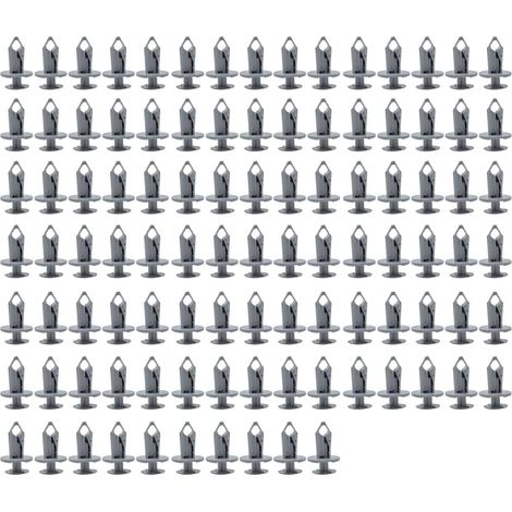 100 clips de fixation longs pour panneaux de garniture, doublure de moquette grise, rivets de retenue en plastique, fixations de pare-chocs pour Transporter T4, T5 et T6 (1/5)