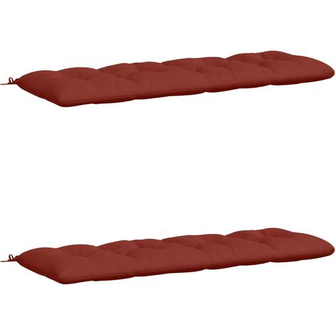 Coussins de Banc VIANEN 2 pièces 100 % polyester Rouge - 180 x 60 x 12 cm - vidaXL (1/5)