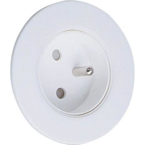 Spot Encastrable Meuble - Prise 2P+T 10/16 A - Diamètre 70 mm - Blanc - Lot de 1