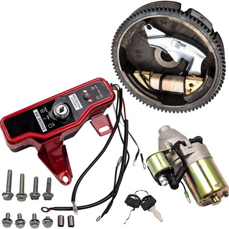 Kit de démarrage électrique, compatible avec Honda GX160 GX200, comprend un moteur de démarrage et un commutateur de clé d'allumage (1/5)