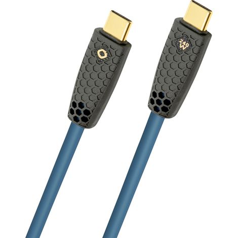 Oehlbach USB-C® Kabel USB-C® Stecker 3 m Petrol Geflechtschirm, vergoldete Steckkontakte D1C9568 (1/4)