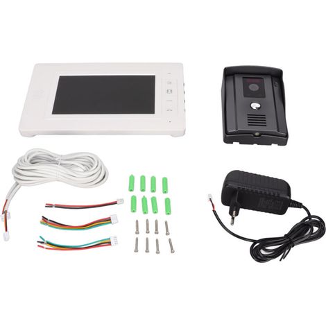 Eosnow 7-inch Home Intercom Doorbell Hands-Free Night Vision Wired Video System for 100-240V (1/5)