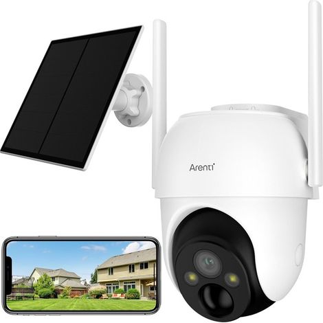 Arenti GO2T+SP3-GO2T-Kit1 3MP 2K Cámara PTZ Inalámbrica para Exteriores Panel Solar Alimentación por Batería (1/3)