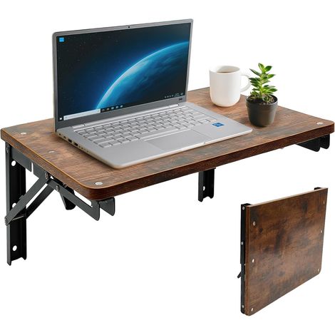 Table Murale Pliante, 42 x 30 cm En bois, pliable, idéale pour le salon, la chambre, la buanderie, la cuisine ou le garage, Gain de place (1/5)