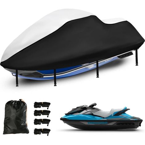 Jet Ski Abdeckung wasserdichte 420D 307-343CM Silber Schwarz (1/5)