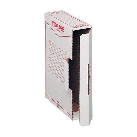 King Mec Archivbox Storage A4 Weiß/Rot - Packung mit 32 Stück