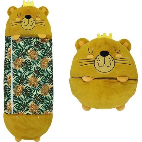 Sac de Couchage Enfant Tigre - Mignon et Douillet - Fourrure de Lapin et Coton - Rectangulaire (1/4)