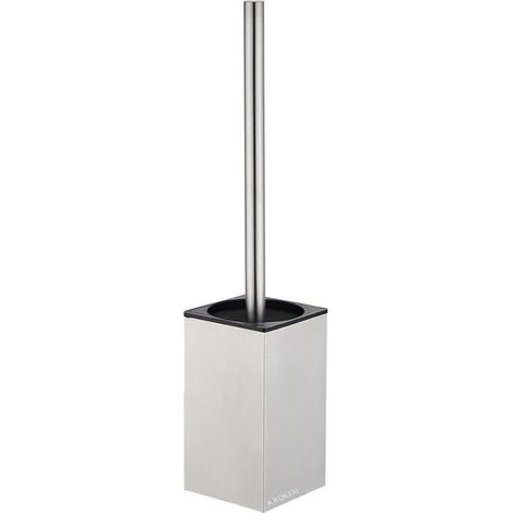 Ensemble brosse WC et support autoportants modernes en acier inoxydable 304 (argent brossé) (1/5)