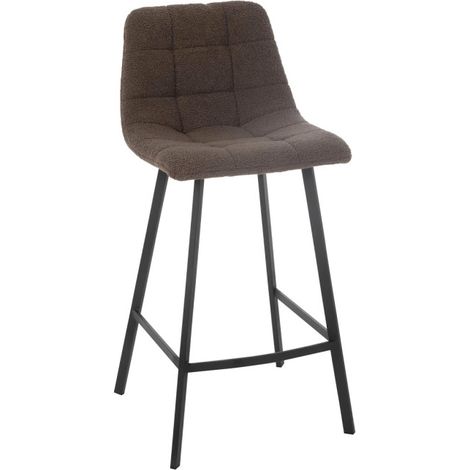 Chaise de Bar Matelassée Bouclette "Kent" 95cm Marron (1/5)