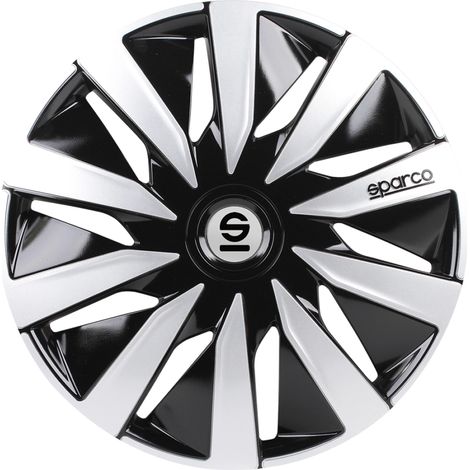 set 4 copricerchi 15" pollici copriruota auto lazio spc1591bksv nero argento