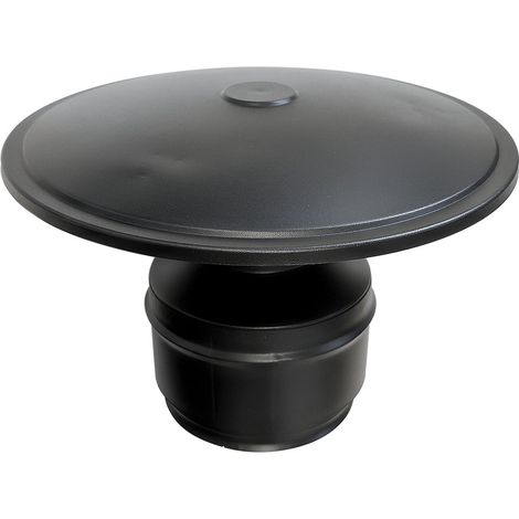 Conduit de fumée tuyau coaxial noir D. 80/125 terminal vertical en acier 316 pour poêle à granulés CE Made in Italy UNI 1856/2