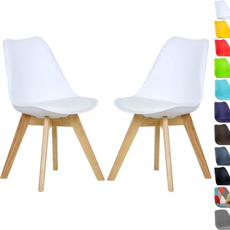 WOLTU 2 x Esszimmerstühle 2er Set Esszimmerstuhl Design Stuhl Küchenstuhl Holz, Weiß (1/5)
