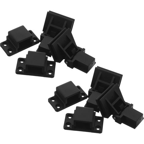 Charnière pour Couvercle de Platine Vinyle, 2 Paires, Plastique Noir, pièce de Rechange pour Tourne-Disque, charnières de Cache-poussière, pour Protection du Couvercle et Usage (1/5)