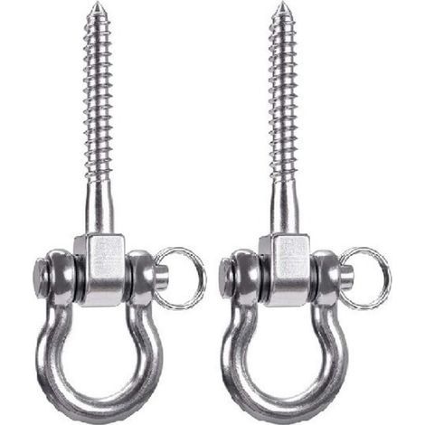 Lntyq 2pcs Suspension à Vis 12.5cm Hamac Cintre de Balançoire, Ensemble de Kit de Montage Pivotant pour Chaise de Terrain de Jeu Extérieure Yoga Corde Sac de Frappe Sac de Sable (1/4)