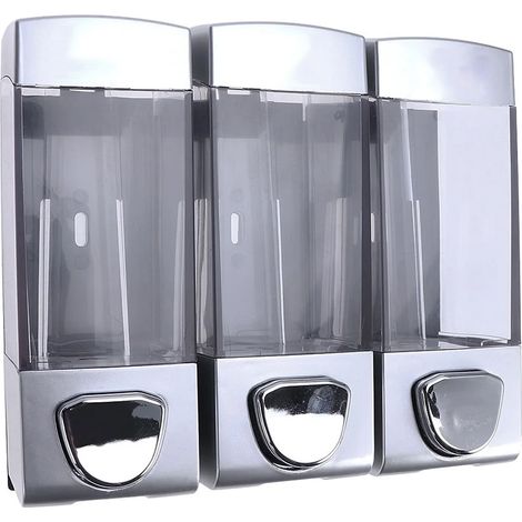 Dispenser di shampoo per doccia, dispenser di sapone liquido, dispenser manuale di sapone liquido a parete, con pompa, dispenser per shampoo, lozione, gel doccia, per servizi igienici, bagni, hotel, c
