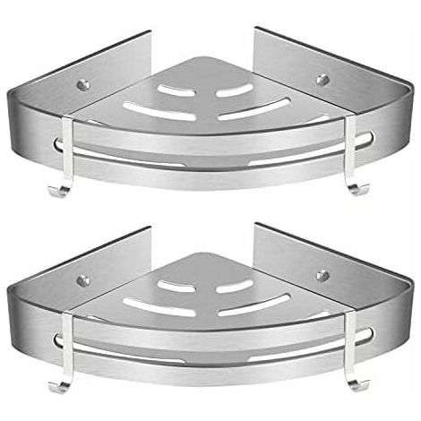 2 Chariots Douche Triangle Aluminium Adhésif Sans Perçage (1/5)