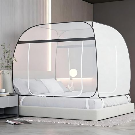 Moustiquaire pour lit déployable, 180 cm x 200 cm, moustiquaire pour lit, moustiquaire portable, pour voyages, pliable, pour chambre, extérieur (1/5)