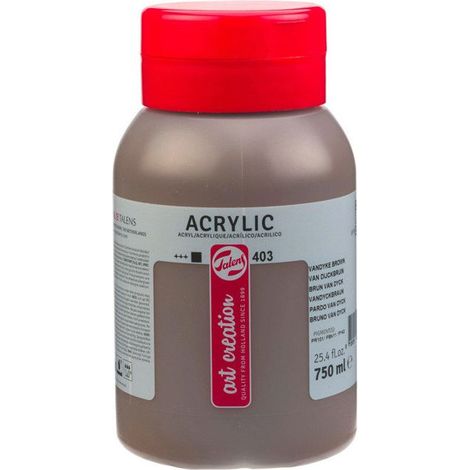 Peinture acrylique - Brun Van Dyck - 403 - Pot de 750 ml - Talens Art Creation (1/2)