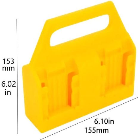 Universelle gelbe tragbare Hängeaufbewahrungsbox, Batteriehalter, tragbarer Lithium-Batteriehalter, platzsparend (1/4)