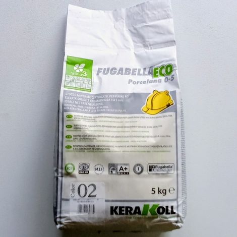 Fugante color 02 colore bianco da 5kg fugabella eco porcellana in polvere per fughe da 0 a 5mm stucco minerale (1/4)