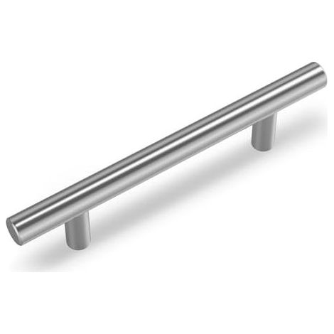 Set mit 10 Küchenschrankgriffen, 128 mm Küchengriffe, silberne Küchengriffe, Möbelgriffe aus Edelstahl und gebürstetem Nickel, 128 mm Lochabstand (1/5)
