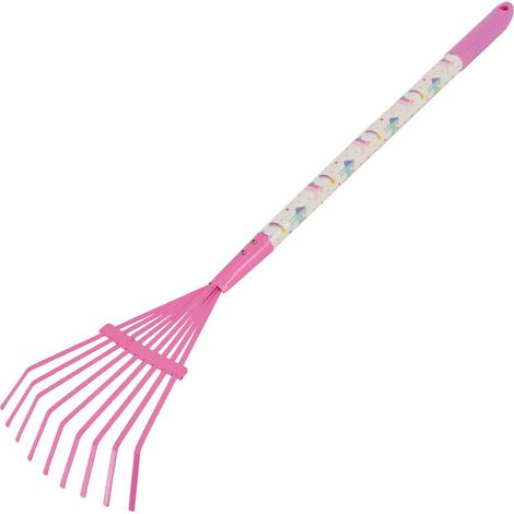 Rastrillo-escoba de metal Greenmill modelo 75 cm, ideal para hojas y limpieza de jardín, con mango de madera y PVC, resistente, ligero y ergonómico