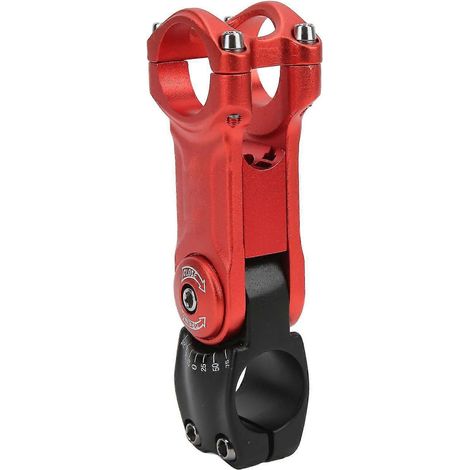 Potence creuse réglable pour vélos, usinée CNC, extension de guidon compatible VTT/vélos de route, rouge et noire, 31,8 x 110 mm, qualité AQ WHBYV (1/4)