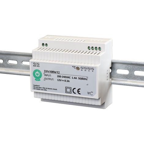 DIN100W5: DIN-Schienen-Netzteil 5V/12A, Kunststoffgehäuse, Stufenausführung