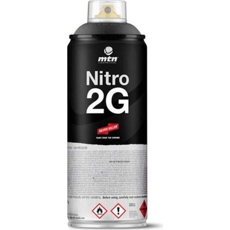 Bombe de peinture - MTN Nitro 2G - Noir mat - 0.34 kg - Pour adultes à partir de 12 ans