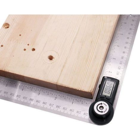 Règle D'angle Numérique - Acier Inoxydable - Mesure Longueur 0-200 mm et Angle 0-360° - Affichage LCD - Verrouillage Angulaire - 1 Pièce (1/5)