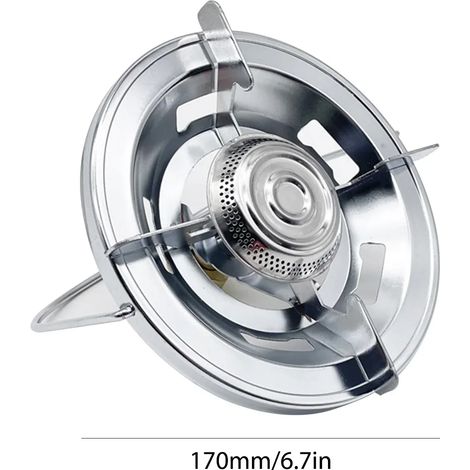 Réchaud de camping portable tout-en-un à gaz liquéfié en cuivre pour extérieur, avec poignée et tête de cuisson intégrée. Équipement de camping durable. (1/5)