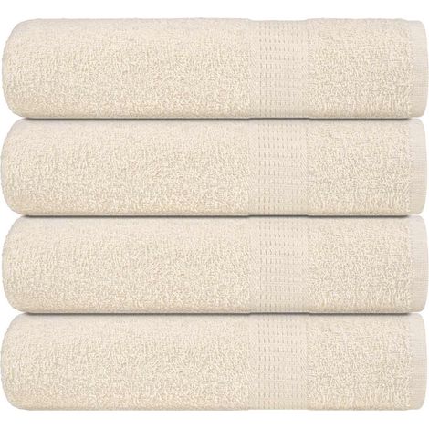 Serviettes de douche FROGN, lot de 4, couleur crème, 70 x 140 cm, 360 g/m²