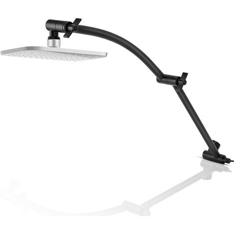 Duscharm, Edelstahl-Duschverlängerungszubehör für Duscharm-Verlängerungsrohr, gebogener Arm, Duscharmverlängerung (Schwarz) (1/5)