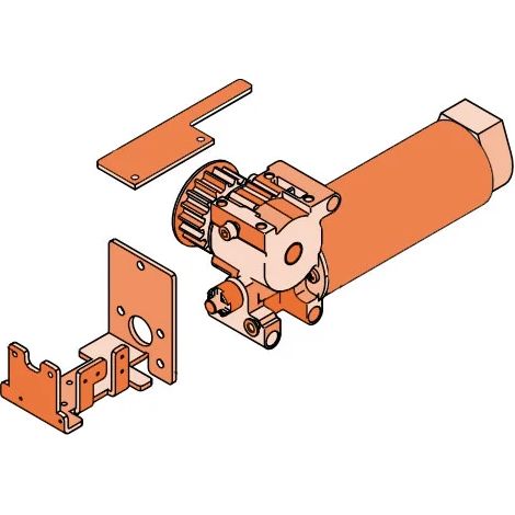 faac pièce détachée moteur dunk + étrier verrouillage moteur a100/a1000 63000227 (1/3)