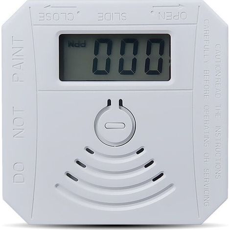 Détecteur de gaz Détecteur de fumée de monoxyde de carbone combiné Détecteur de fumée CO à piles avec écran d'affichage LED Flash Alarme sonore Motif d'avertissement sonore - blanche (1/5)