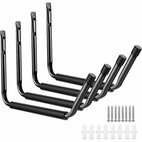 Lot de 4 crochets de garage crochets de rangement pour kayak planche de surf échelle vélo support mural robuste organiser outils électriques articles en vrac,de DEBUNS (1/5)