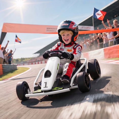 Karting électrique 24 V pour enfants, jusqu'à 13 km/h, avec fonction drift, équipé de 2 moteurs (1/5)