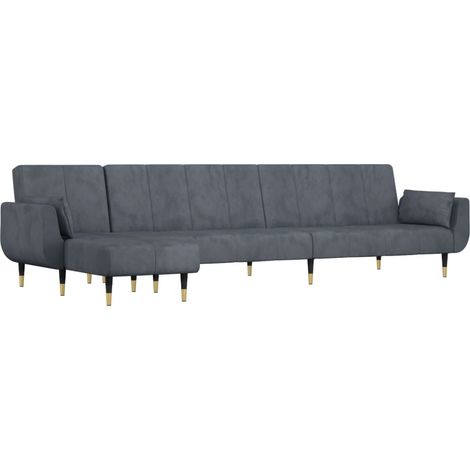 Maison Exclusive - Schlafsofa in L-Form Dunkelgrau 275x140x70 cm