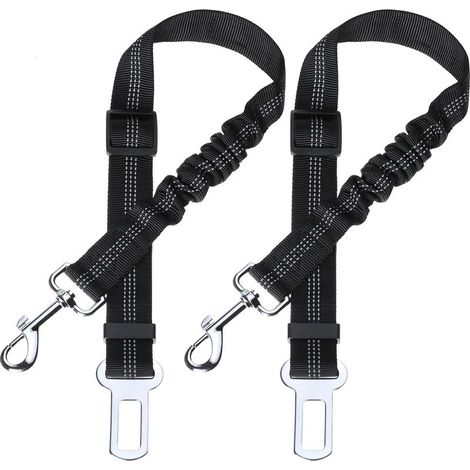 Toozey Lot de 2 Voiture Ceinture de Securite pour Chien, avec Absorption des Chocs et Mousqueton Elastique Reglable pour Chien Harnais de Securite Superieure pour Tous Les Chiens et Chats (1/5)
