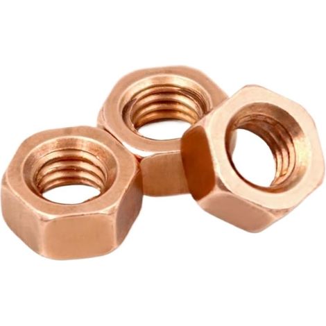 Écrou hexagonal en cuivre T2 M3 M4 M5 M6 M8 à M14 M16, rondelle (1/2)