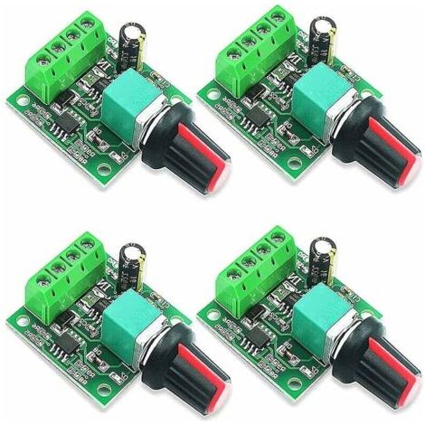 4 Pièces Régulateur de Vitesse PWM, 1.8V 3V 5V 6V 12V 2A 1803BK Contrleur de Vitesse de Moteur à Courant Continu,Interrupteur D'entranement Réglable Avec Fusible à Récupération Automatique (1/5)